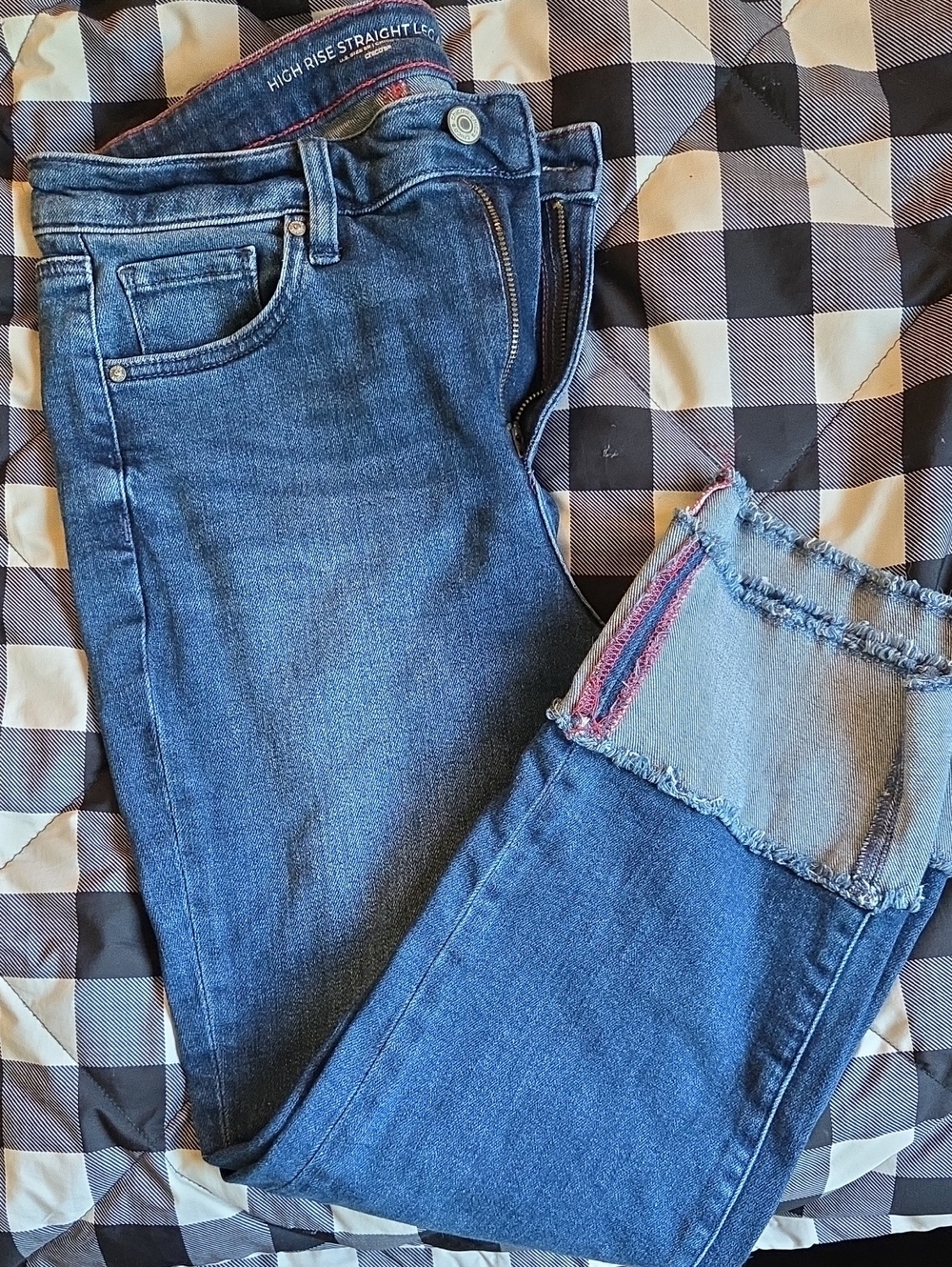 Chico's Medium Blue High-Rise Straight Leg Ankle Jeans, Size 1